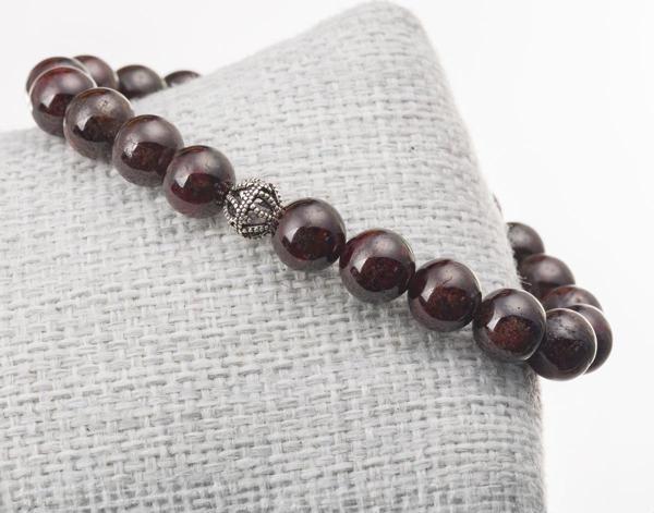 Taşta Moda Lal Taşı Gümüş Bileklik-8 Mm - Image 1