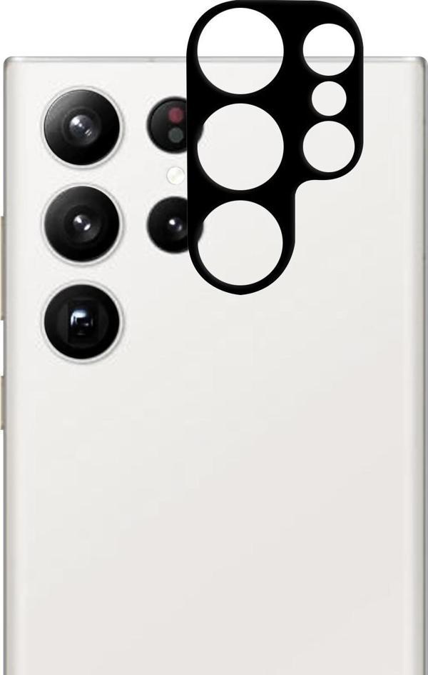 Microsonic Samsung Galaxy S23 Ultra Kamera Lens Koruma Camı V2 Siyah - Image 1