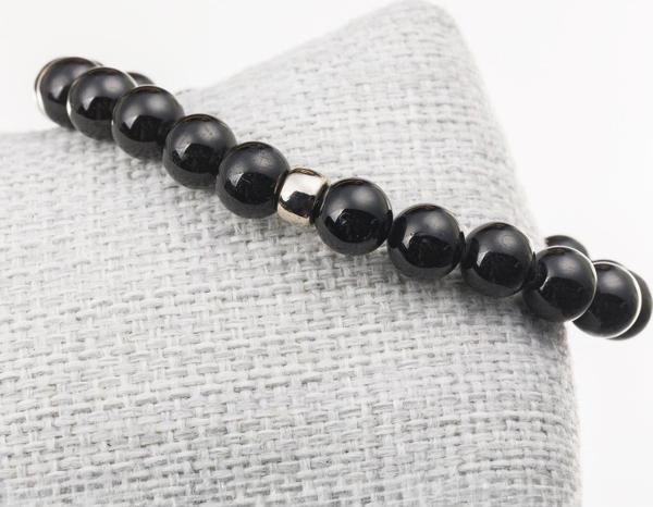 Taşta Moda Siyah Turmalin Taşı Bileklik-8 Mm - Image 1