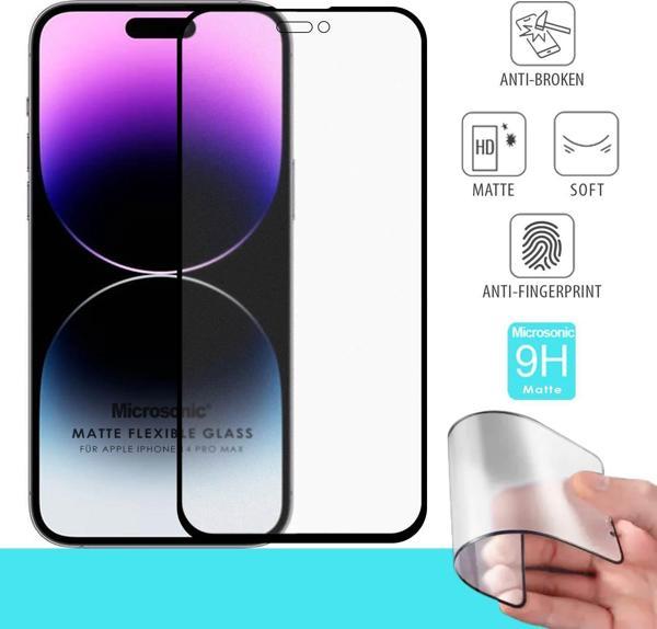 Microsonic Apple iPhone 14 Pro Max Seramik Matte Flexible Ekran Koruyucu Siyah - Image 1