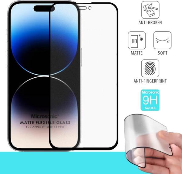 Microsonic Apple iPhone 14 Pro Seramik Matte Flexible Ekran Koruyucu Siyah - Image 1