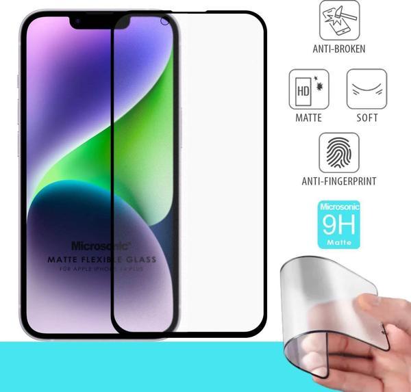 Microsonic Apple iPhone 14 Plus Seramik Matte Flexible Ekran Koruyucu Siyah - Image 1