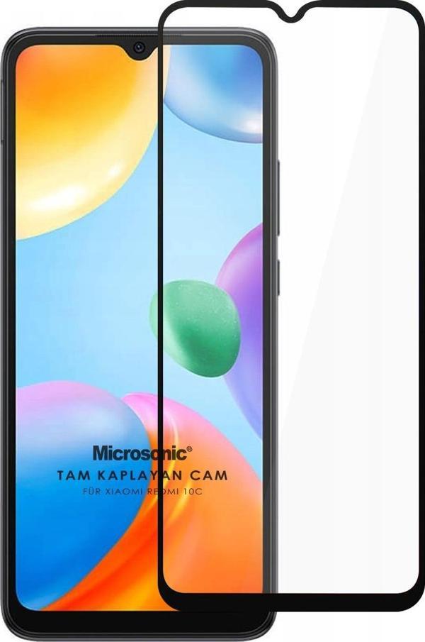 Microsonic Xiaomi Poco C40 Tam Kaplayan Temperli Cam Ekran Koruyucu Siyah - Image 1