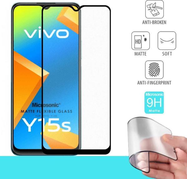 Microsonic Vivo Y15S Seramik Matte Flexible Ekran Koruyucu Siyah - Image 1