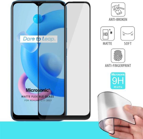 Microsonic Realme C11 2021 Seramik Matte Flexible Ekran Koruyucu Siyah - Image 1