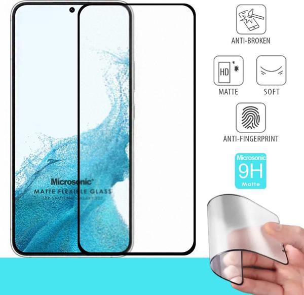 Microsonic Samsung Galaxy S22 Seramik Matte Flexible Ekran Koruyucu Siyah - Image 1