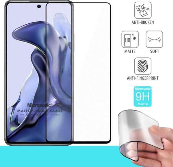 Microsonic Xiaomi Mi 11T Pro Seramik Matte Flexible Ekran Koruyucu Siyah - Image 1