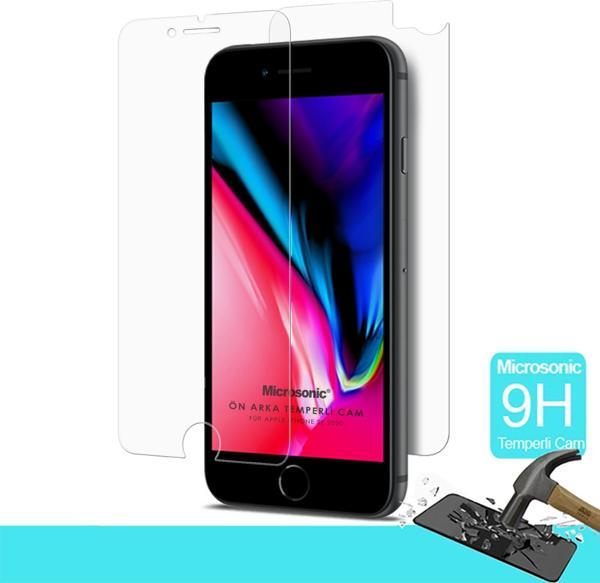 Microsonic Full Body Temperli Cam Ekran Koruyucu iPhone SE 2022 Ön + Arka - Image 1