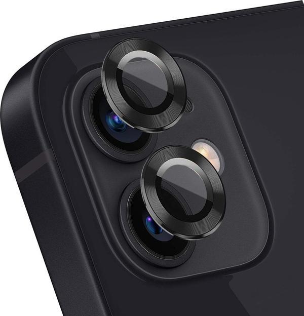 Microsonic Apple iPhone 12 Tekli Kamera Lens Koruma Camı Siyah - Image 1