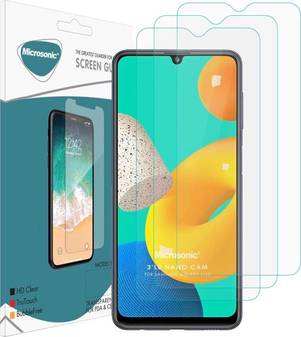Microsonic Samsung Galaxy M32 4G Screen Protector Nano Glass Cam Ekran Koruyucu (3'lü Paket) - Image 1