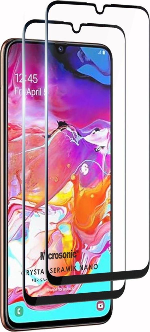 Microsonic Samsung Galaxy A70 Crystal Seramik Nano Ekran Koruyucu Siyah (2 Adet) - Image 1