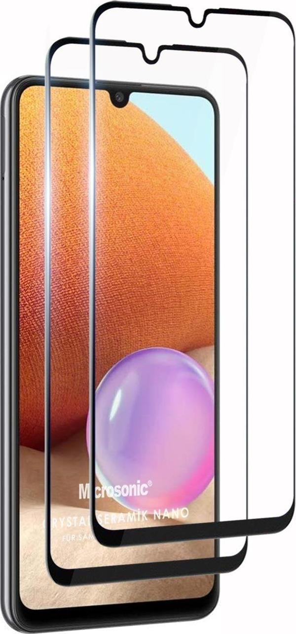Microsonic Samsung Galaxy A32 4G Crystal Seramik Nano Ekran Koruyucu Siyah (2 Adet) - Image 1