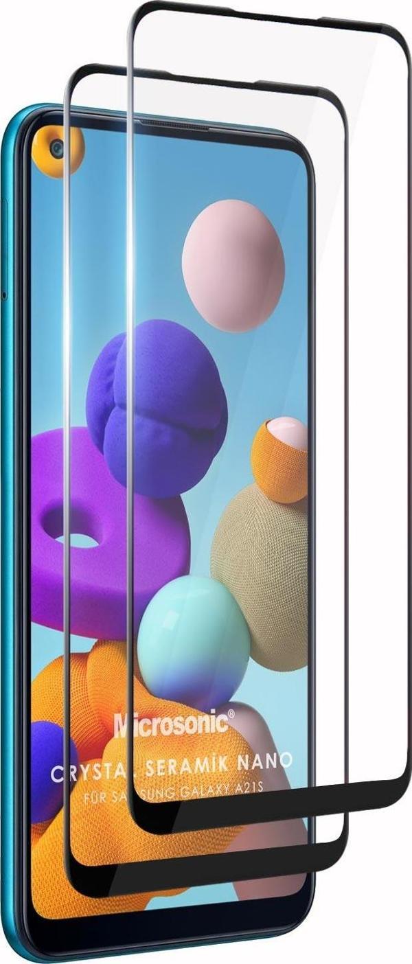 Microsonic Samsung Galaxy A21s Crystal Seramik Nano Ekran Koruyucu Siyah (2 Adet) - Image 1