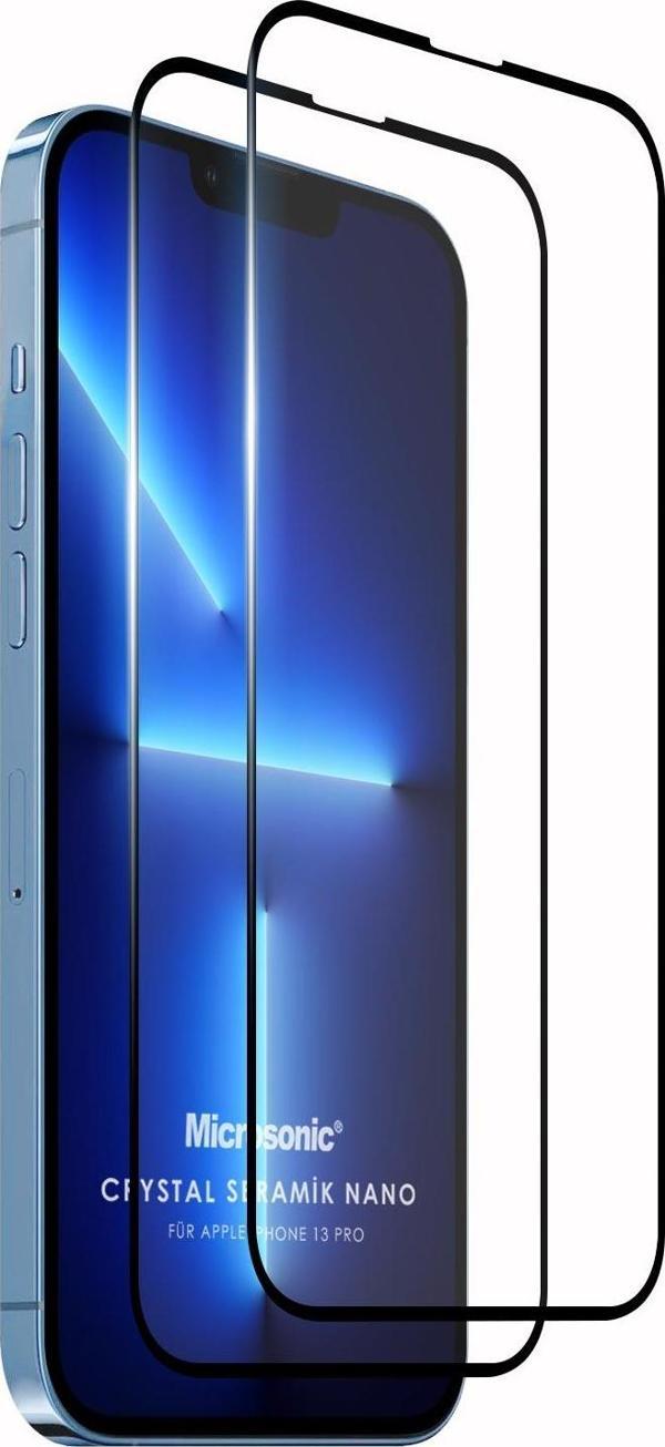 Microsonic Apple iPhone 13 Pro Crystal Seramik Nano Ekran Koruyucu Siyah (2 Adet) - Image 1