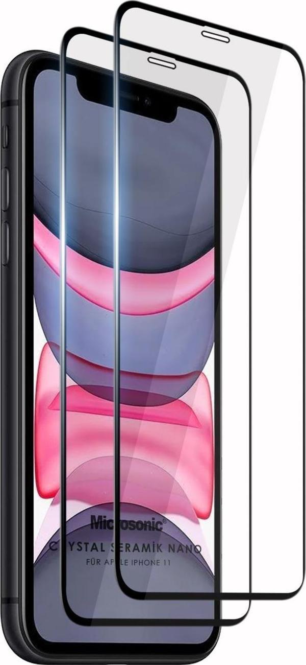 Microsonic Apple iPhone 11 Crystal Seramik Nano Ekran Koruyucu Siyah (2 Adet) - Image 1