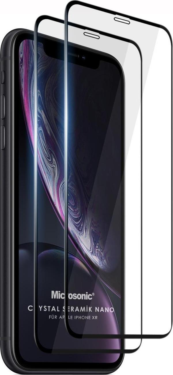 Microsonic Apple iPhone XR Crystal Seramik Nano Ekran Koruyucu Siyah (2 Adet) - Image 1