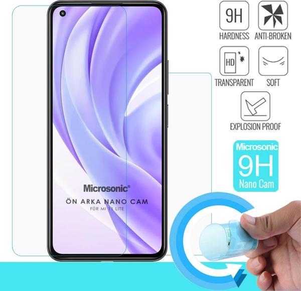 Microsonic Xiaomi Mi 11 Lite Ön + Arka Nano Glass Cam Ekran Koruyucu - Image 1