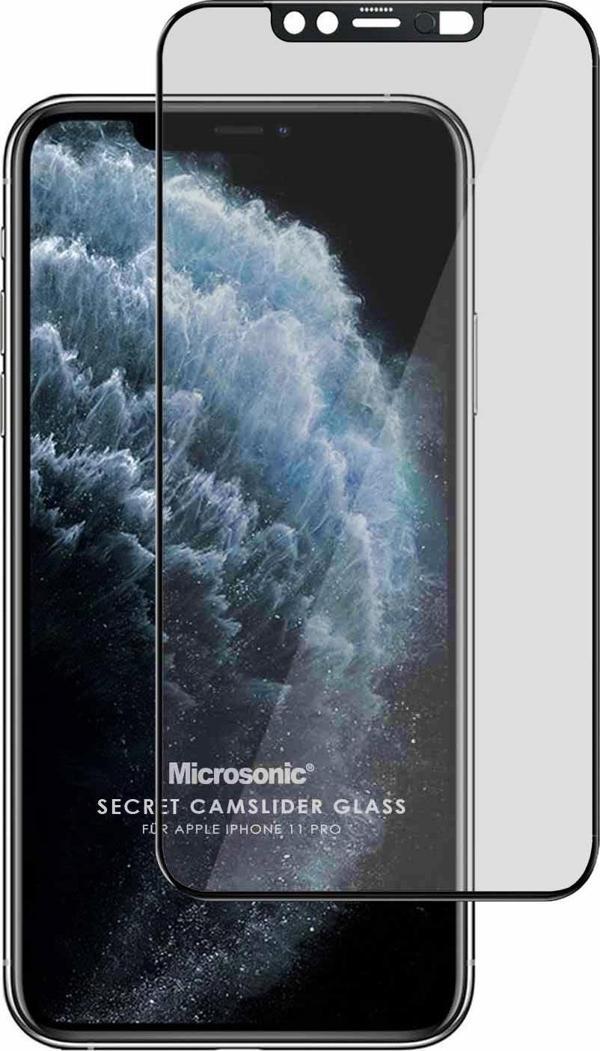 Microsonic Apple iPhone 11 Pro Secret CamSlider Glass Cam Ekran Koruyucu Siyah - Image 1