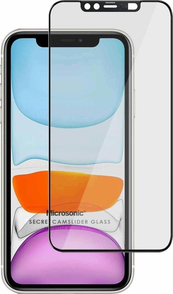 Microsonic Apple iPhone 11 Secret CamSlider Glass Cam Ekran Koruyucu Siyah - Image 1