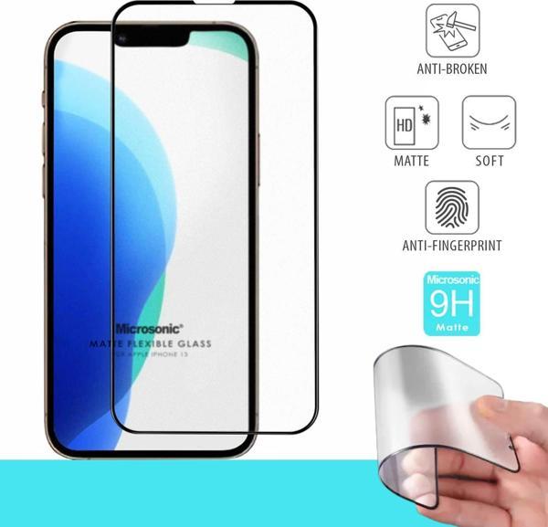 Microsonic Apple iPhone 13 Seramik Matte Flexible Ekran Koruyucu Siyah - Image 1