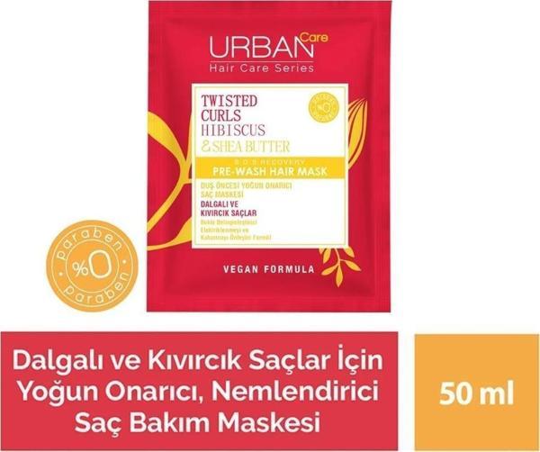 Urban Care Hibiscus&shea Butter Kıvırcık Ve Dalgalı Saçlar Duş Öncesi Saç Bakım Maskesi 50ml - Image 1