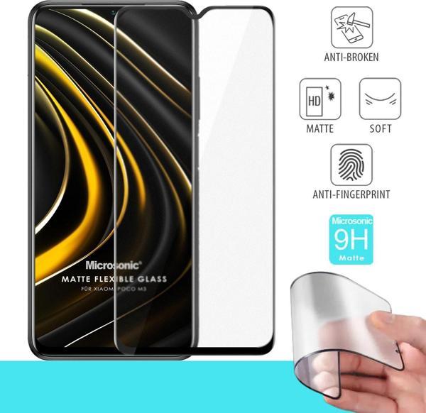 Microsonic Xiaomi Poco M3 Seramik Matte Flexible Ekran Koruyucu Siyah - Image 1