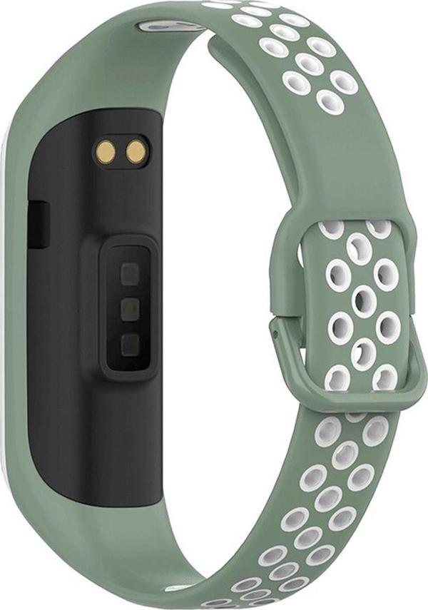 Microsonic Samsung Galaxy Fit 2 R220 Rainbow Sport Band Kordon Yeşil Beyaz - Image 1