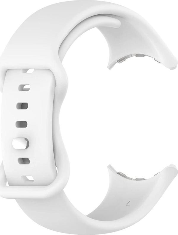 Microsonic Google Pixel Watch Kordon, Silicone Sport Band Beyaz - Image 1