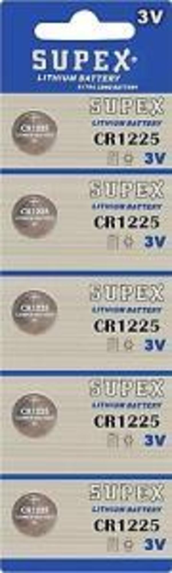 Supex CR1225-C5 3V Lityum Düğme Pil 5'li Paket - Image 1