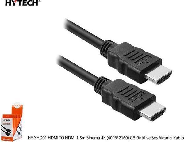 Hytech HY-XHD01 HDMI TO HDMI 1.5m Sinema 4K (4096-2160) Görüntü ve Ses Aktarıcı Kablo - Image 1