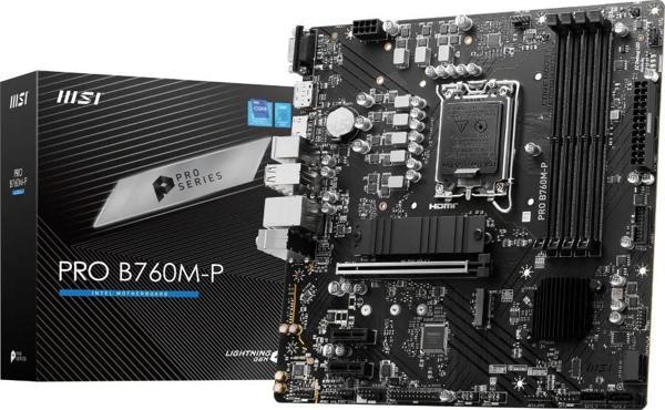 Msı Pro B760M-P Intel B760 Soket 1700 DDR5 6800(OC)MHz mATX Gaming (Oyuncu) Anakart - Image 1