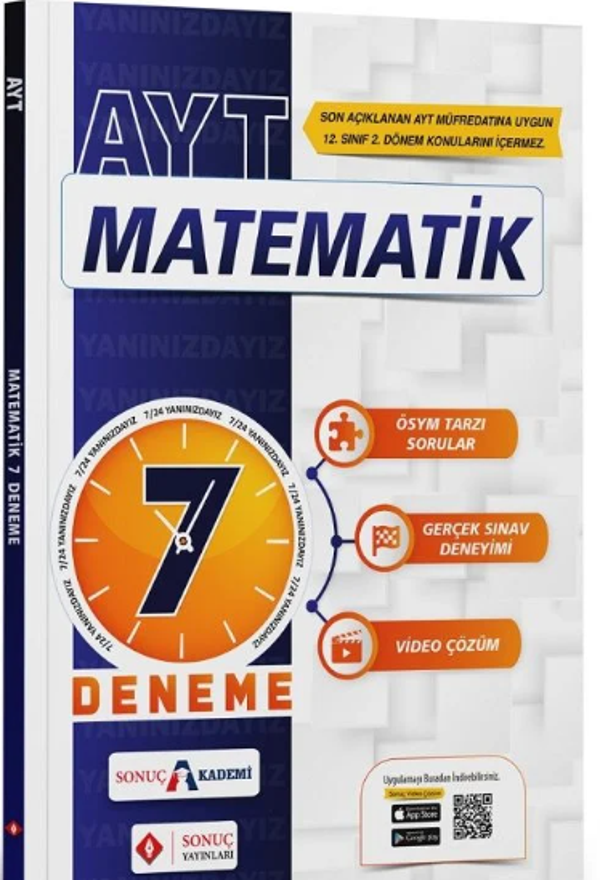 Sonuç YKS AYT Matematik 7 Deneme Video Çözümlü - Sonuç Yayınları - Image 1