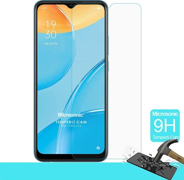 Microsonic Oppo A15s Tempered Glass Cam Ekran Koruyucu - Image 1