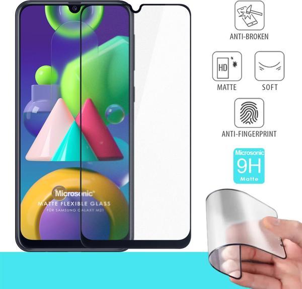 Microsonic Samsung Galaxy M21 Seramik Matte Flexible Ekran Koruyucu Siyah - Image 1