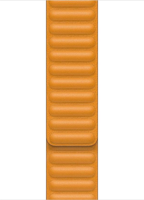 Microsonic Apple Watch Series 7 41mm Kordon Leather Link Band Turuncu - Image 1
