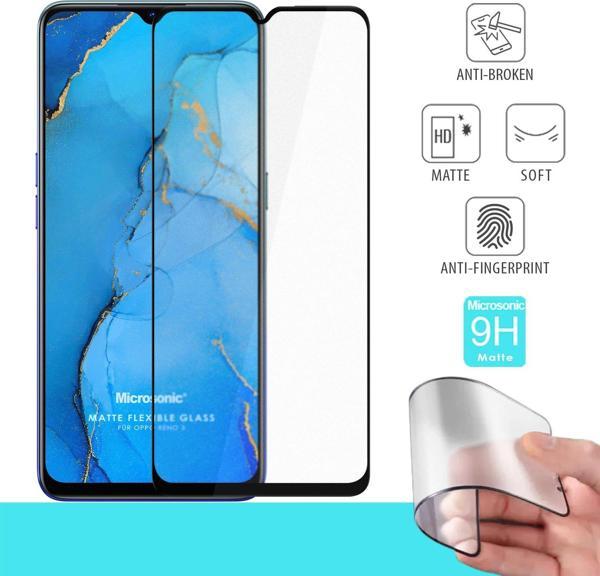 Microsonic Oppo Reno 3 Seramik Matte Flexible Ekran Koruyucu Siyah - Image 1