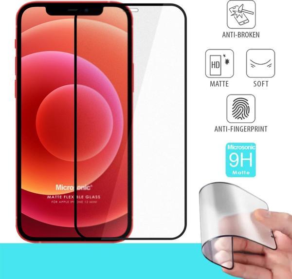 Microsonic Apple iPhone 12 Mini Seramik Matte Flexible Ekran Koruyucu Siyah - Image 1