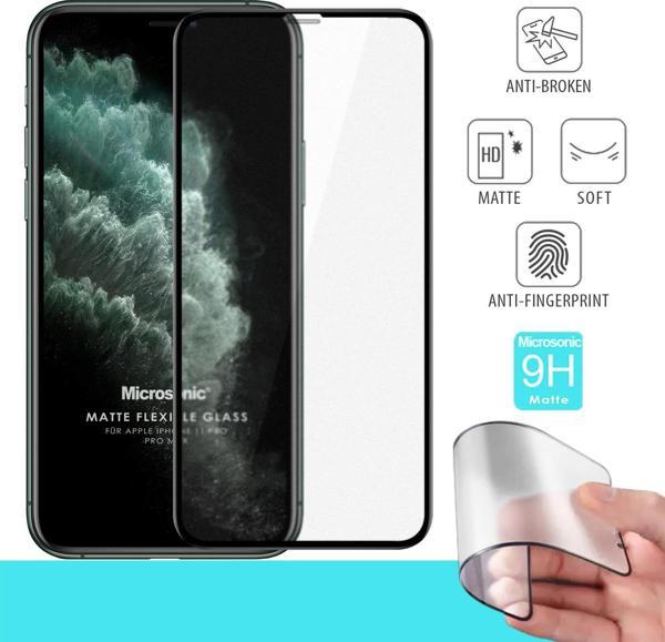 Microsonic Apple iPhone 11 Pro Max Seramik Matte Flexible Ekran Koruyucu Siyah - Image 1
