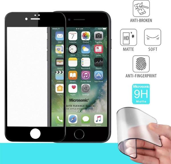 Microsonic Apple iPhone SE 2020 Seramik Matte Flexible Ekran Koruyucu Siyah - Image 1