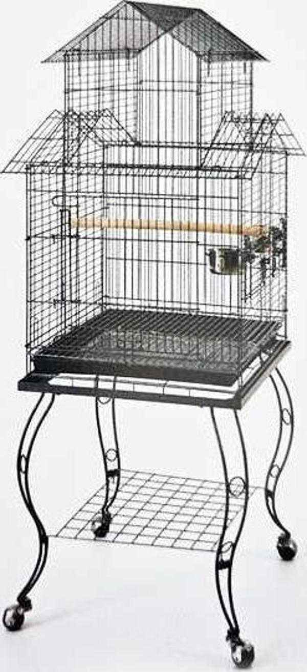 Sehpalı Papağan Kafesi Dövme Demir (51 x 51 x 139) - Image 1