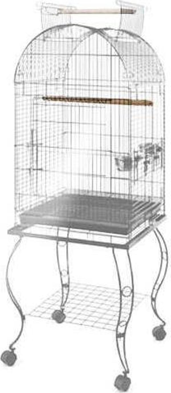 Sehpalı Papağan Kafesi Krom (51x51x152) - Image 1