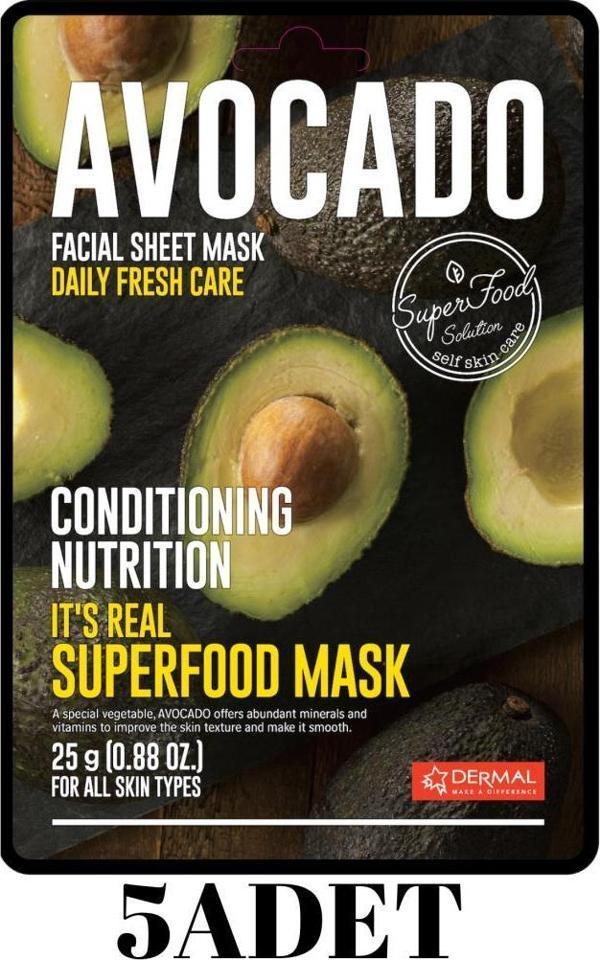 Superfood Avokado Yüz Maskesi I Düzenleyici ve Besleyici 5 Adet - Image 1
