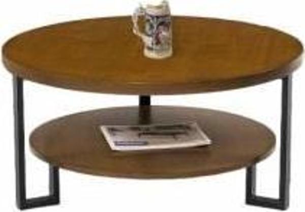 Orta Sehpa 12341 Yuvarlak Metal Model Ayak Parlak Ceviz Boya Demonte El Yapımı - Image 1