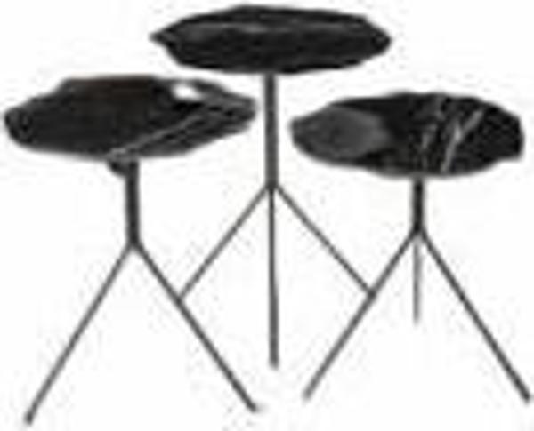 Zigon 12340 Papatya Model Ahşap Parlak Siyah Desen MDF Tabla Metal El Yapım - Image 1