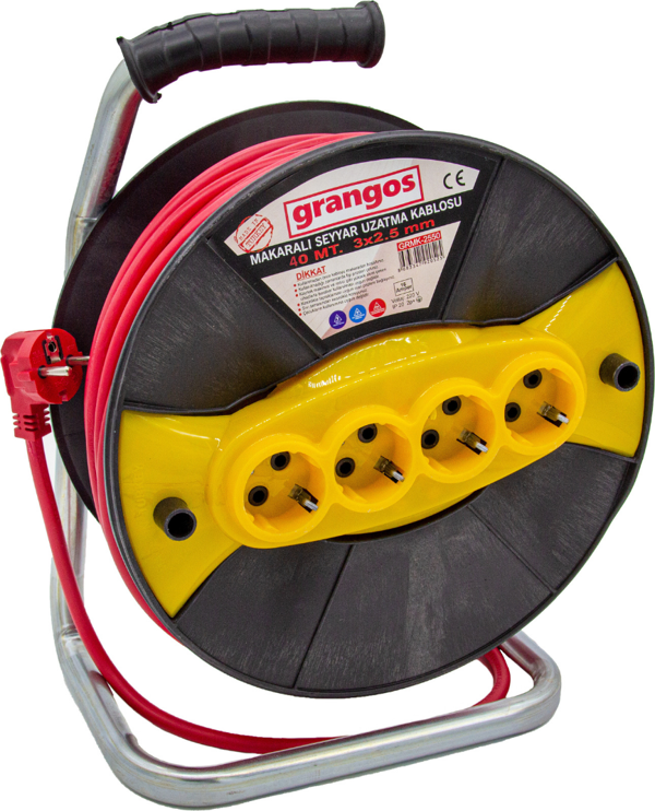 Grangos GRMK2540 3x2.5mm 40 Metre Makaralı Uzatma Kablo - Image 1