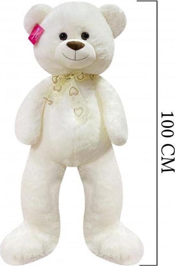 himarry Salaş Ayı 100 Cm Ekru Pelüş Ayı Sevgiliye Hediye - Image 1