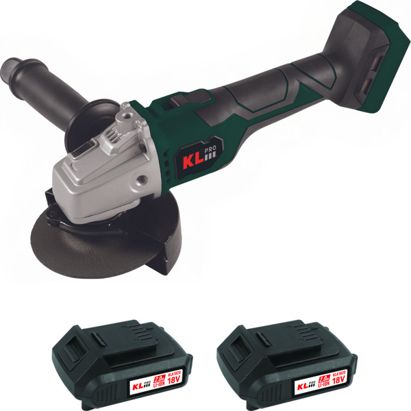 Klpro KLAT18BS-20 18V/2.0Ah. 115mm Çift Akülü Devir Ayarlı Kömürsüz Şarjlı Avuç Taşlama - Image 1