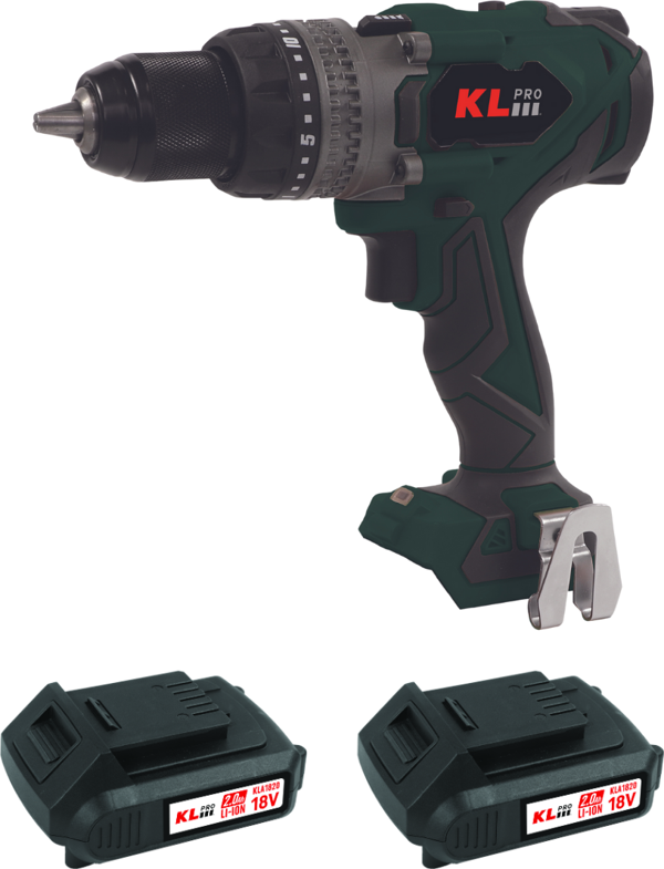 Klpro KLDM18BHX-20 18V/2.0Ah. 150Nm Kömürsüz Çift Akülü Şarjlı Darbeli Matkap - Image 1