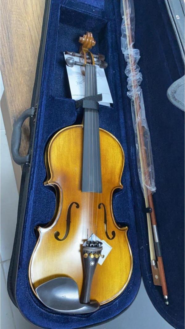 Swing Sv-444 Model 4/4 Boy Ful Abanoz Aksamlı Masif Keman Seti - Image 1