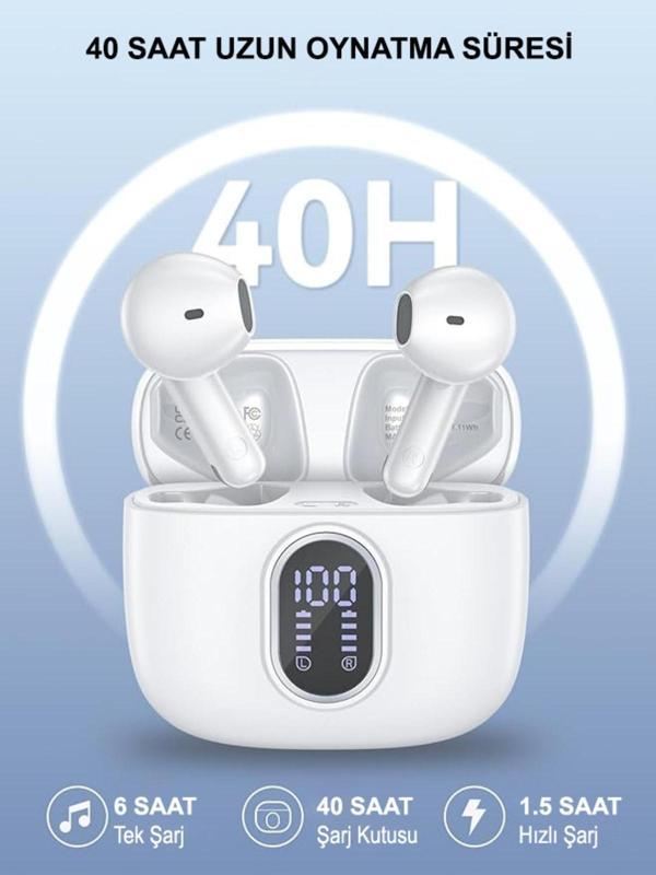 Robx S-30 Bluetooth Kulaklık Led Gösterge Enc Ortam Sesi Azaltma 4 Mikrofonlu 5.3 Ipx7 Su Geçirmez - Image 1